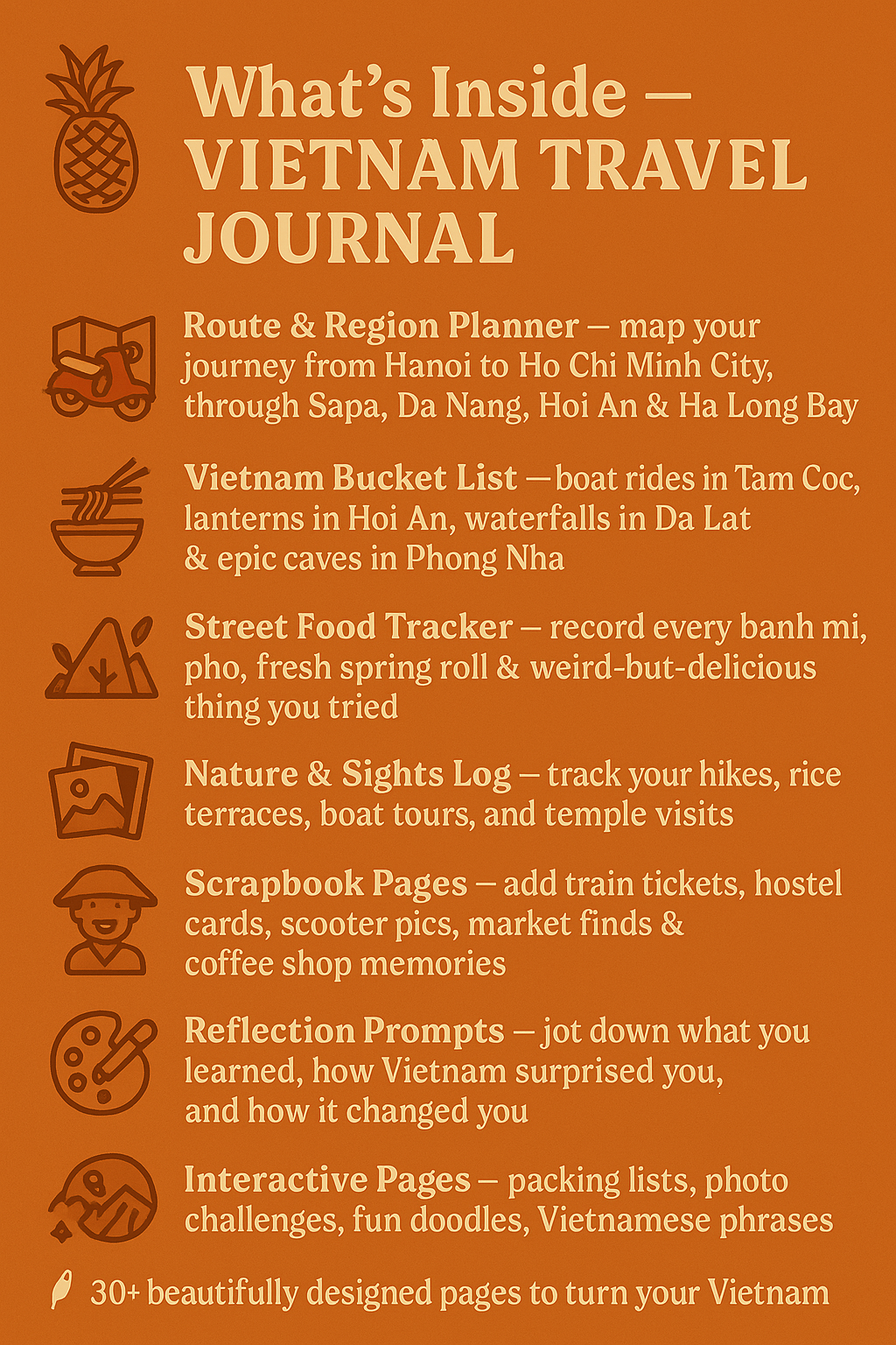 How to Travel Vietnam Digital Journal/Planner