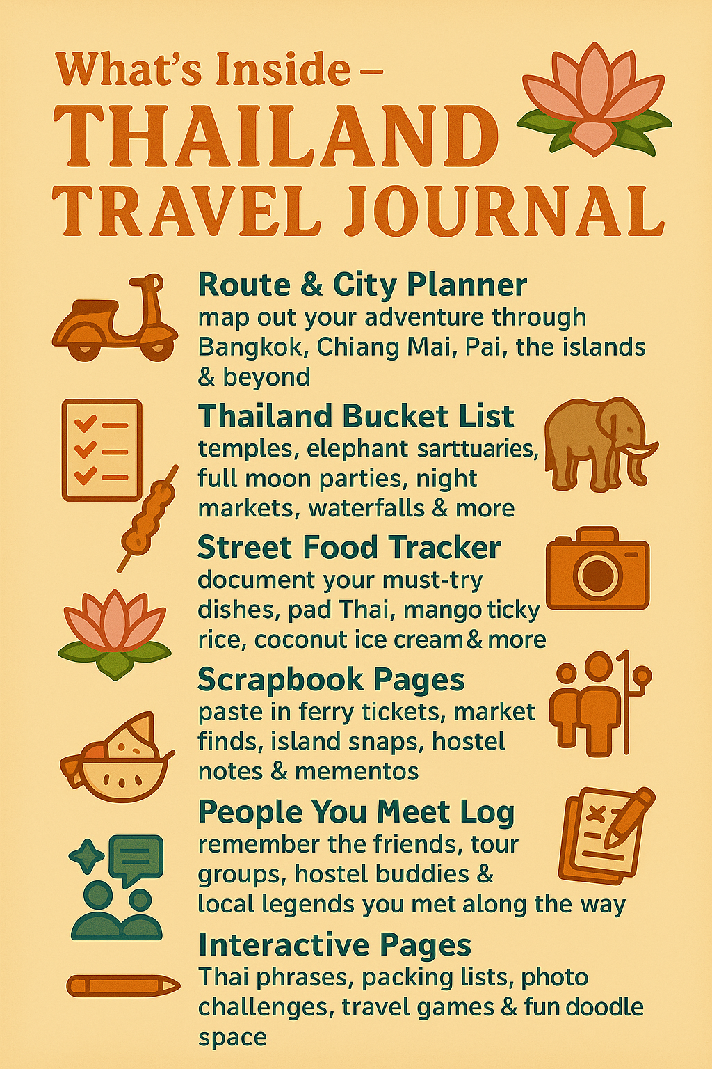 How to Travel Thailand Digital Journal/Planner