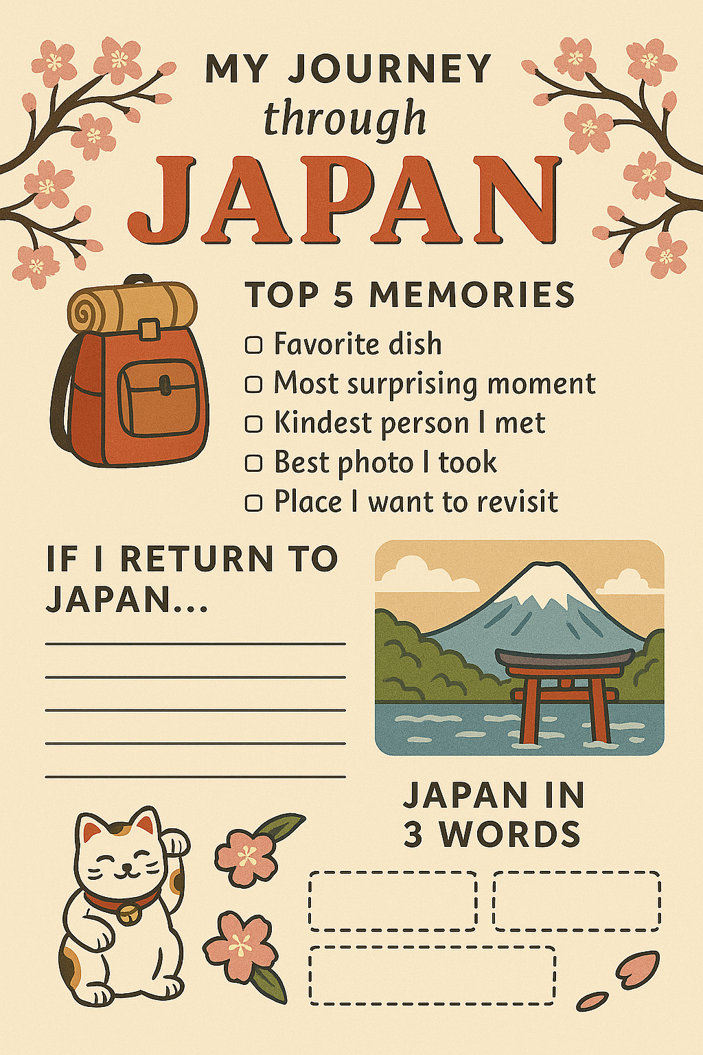 How To Travel Japan Digital Journal/Planner